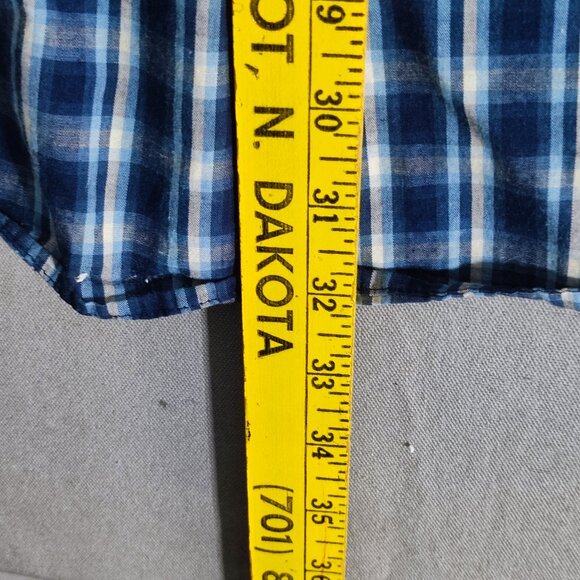 CAT Caterpillar button down shirt men's size XXL white blue check pattern - Picture 10 of 10